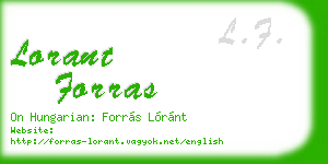 lorant forras business card