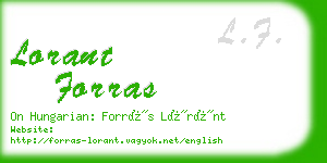 lorant forras business card